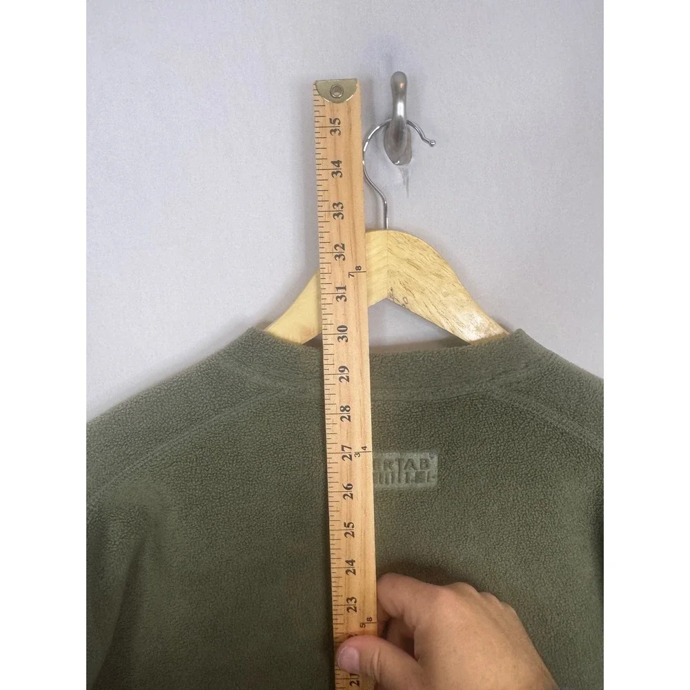 Levis SilverTab Vintage‎ Mens M V-Neck Fleece Pullover Sweater Olive Green